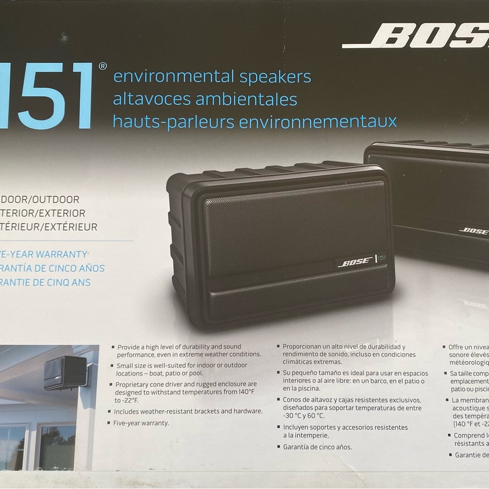 BOSE 151 Indoor/Outdoor Speaker Pair- Black